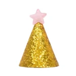 10 PCS Golden Birthday Hat Children Age Dress up Star Hat Glitter Cake Cap