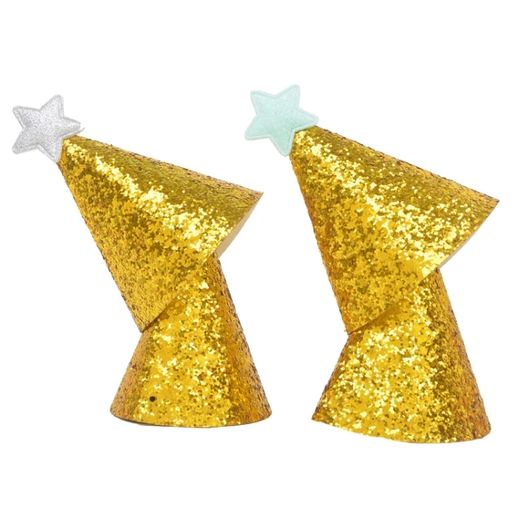 TBD065147701_B3.webp 10 PCS Golden Birthday Hat Children Age Dress up Star Hat Glitter Cake Cap - Image 4