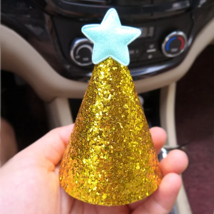 TBD065147701_B4.webp 10 PCS Golden Birthday Hat Children Age Dress up Star Hat Glitter Cake Cap - Image 5