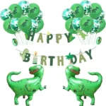 Dinosaur Theme Party Set Birthday Letter Pull Flag Aluminum Film Sequin Dinosaur Balloon Children Birthday Arrangement Decoration - Image 2
