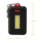 2 PCS 3W Mini COB LED Flashlight Keychain Emergency Camping Backpack Light with 3 Modes - Image 5