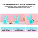 Cute Rabbit Silicone Induction Small Alarm Clock - Image 3
