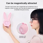 Cute Rabbit Silicone Induction Small Alarm Clock - Image 5