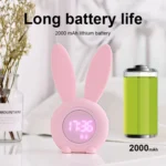 Cute Rabbit Silicone Induction Small Alarm Clock - Image 8