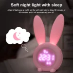 Cute Rabbit Silicone Induction Small Alarm Clock - Image 10