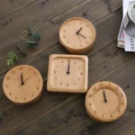 Simple Home Study Solid Wood Decorative Bedside Beech Alarm Clock - Image 4