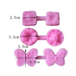 2 PCS Flower Texture Silicone Mould Petal Grain Road Four-Leaf Clover Two-Piece Pressed Ultra-Light Clay Soft Clay Tool - Image 3