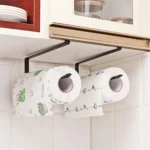 Door Cabinet Hanging Paper Towel Rack Partition Layer Kitchen Paper Cling Film Storage Rack - Image 5