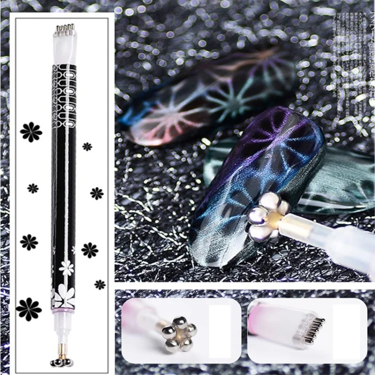 TBD067745601A_6.webp 3 PCS Cat Eye Gel Magnet Pen Double Head Magnetic Pen Plum Branding Flower Magnetic Pen Nail Cat Eye Magnet New Tool - Image 7