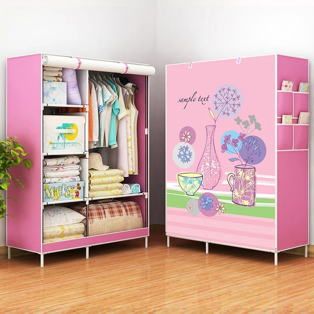 Non-woven Fabric Frame Reinforcement Wardrobe DIY Assembly Storage Organizer Detachable Clothing Furniture Shelf
