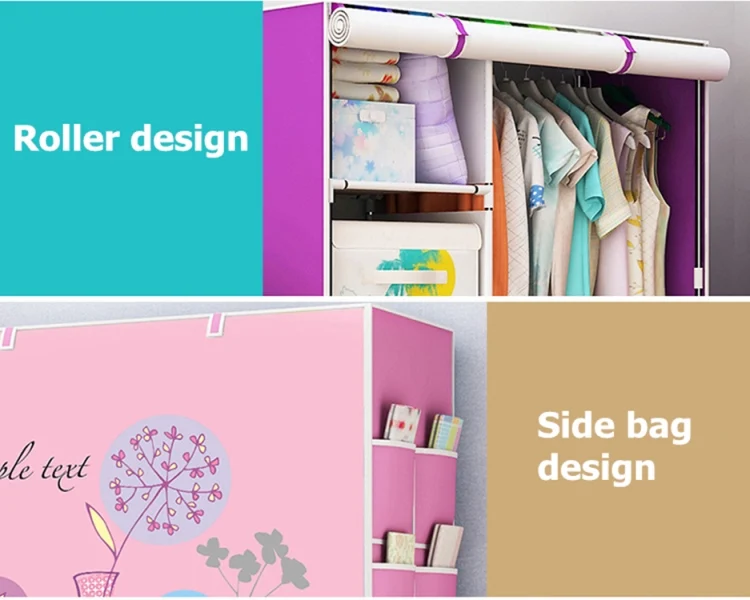 TBD068147901A_5.webp Non-woven Fabric Frame Reinforcement Wardrobe DIY Assembly Storage Organizer Detachable Clothing Furniture Shelf - Image 6