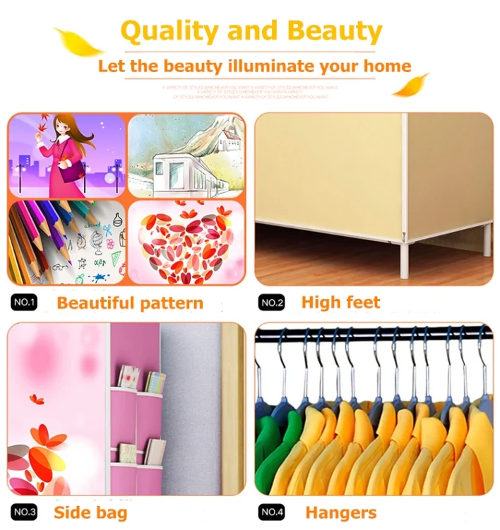 TBD068147901A_6.webp Non-woven Fabric Frame Reinforcement Wardrobe DIY Assembly Storage Organizer Detachable Clothing Furniture Shelf - Image 7