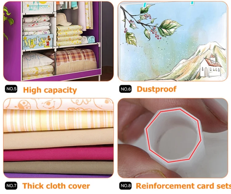 TBD068147901A_7.webp Non-woven Fabric Frame Reinforcement Wardrobe DIY Assembly Storage Organizer Detachable Clothing Furniture Shelf - Image 8