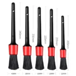 5 Pcs Car Detailing Brush Cleaning Natural Boar Hair Brushes Auto Detail Tools Products Wheels Dashboard - Image 3