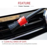 5 Pcs Car Detailing Brush Cleaning Natural Boar Hair Brushes Auto Detail Tools Products Wheels Dashboard - Image 5