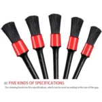 5 Pcs Car Detailing Brush Cleaning Natural Boar Hair Brushes Auto Detail Tools Products Wheels Dashboard - Image 6