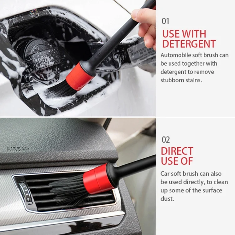 TBD0684127_9.webp 5 Pcs Car Detailing Brush Cleaning Natural Boar Hair Brushes Auto Detail Tools Products Wheels Dashboard - Image 10
