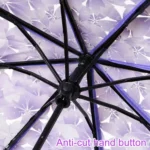 Cherry Blossom Transparent Triple-fold Umbrella Individual Folding Umbrella - Image 3