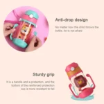 400 ml Baby Bottle Silicone Children's Drink Cup Bouncing Opening with Handle with Cartoon Pattern Baby Drinking Cup - Image 6