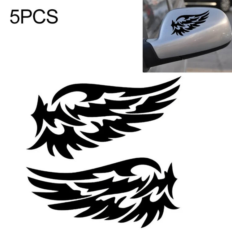 5 PCS Guardian Angel Wings Lovely Reflective Car Stickers Fashion Car Rearview Mirror For Strip Subsection