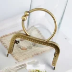 Square Frame Handbag Purse Metal Handle Accessories - Image 3