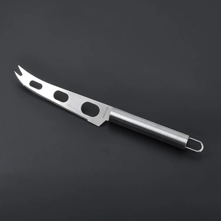 TBD0733038.webp Stainless Steel Cheese Knife With Fork Tip Cheese Butter Knife Slicer Butter Pizza Cutter - Image 1