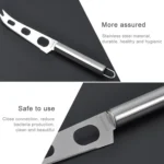 Stainless Steel Cheese Knife With Fork Tip Cheese Butter Knife Slicer Butter Pizza Cutter - Image 5