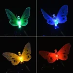 Solar Powered Butterfly Fiber Optic Fairy String Waterproof Christmas Outdoor Garden Holiday Lights - Image 3