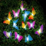Solar Powered Butterfly Fiber Optic Fairy String Waterproof Christmas Outdoor Garden Holiday Lights - Image 6