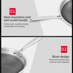Household Honeycomb Stainless Steel Non-stick Frying Pan - Image 4