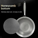 Household Honeycomb Stainless Steel Non-stick Frying Pan - Image 5