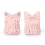Coral Fleece Soft Absorbent Cat Ear Dry Hair Cap Thickened Adult Shower Cap - Image 3