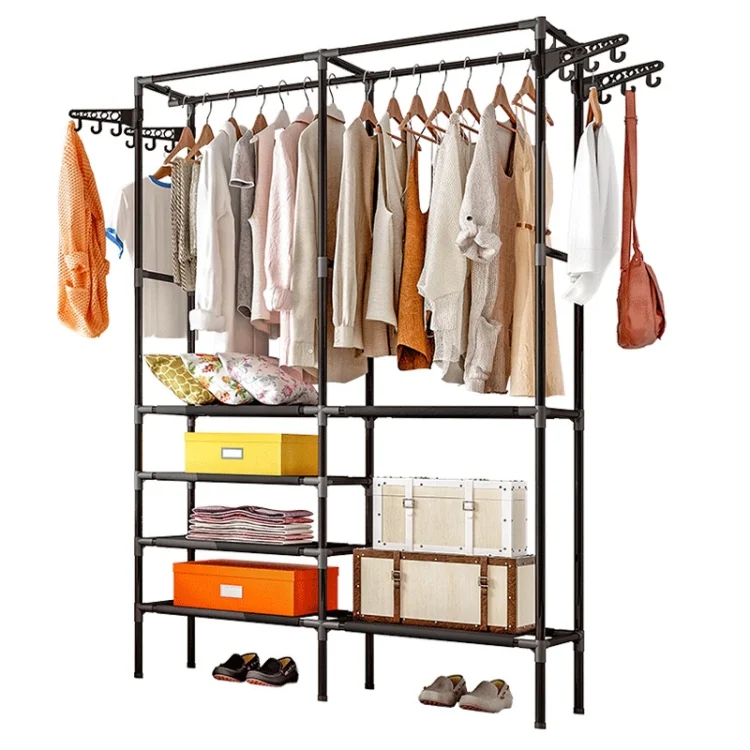 TBD075389501A_2.webp Bedroom Floor Simple Mobile Coat Rack Hanger - Image 3