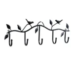 Wrought Iron Birds Pattern Decorated Simple Clothes Hooks
