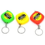 4 PCS Portable Easy to Retract Square Small Tape Measure Key Ring Pendant