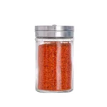 Stainless Steel Lid Glass Seasoning Jar Kitchen Supplies (Transparent)