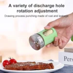 Stainless Steel Lid Glass Seasoning Jar Kitchen Supplies (Transparent) - Image 3