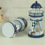 Mediterranean Style Round Hole tin Lighthouse Candlestick Home Desktop Decoration Wrought Iron Candlestick - Image 4