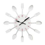 Cutlery Metal Kitchen Wall Clock Spoon Fork Creative Quartz Wall Mounted Clocks Modern Design Decorative Horloge