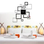 Living Room Wall Clock Creative Clock Acrylic DIY Mirror Wall Stickers Decorative Black Silver Square DIY Clock - Image 3