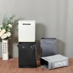 Drawstring Style Laundry Hamper PU Bottom Oxford Cloth Dirty Clothes Storage Bag Small Foldable Laundry Basket - Image 4