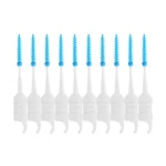 200pcs / Box Double Head Soft Silicone Spiral Floss Portable Dental Care Cleaning Tool - Image 2