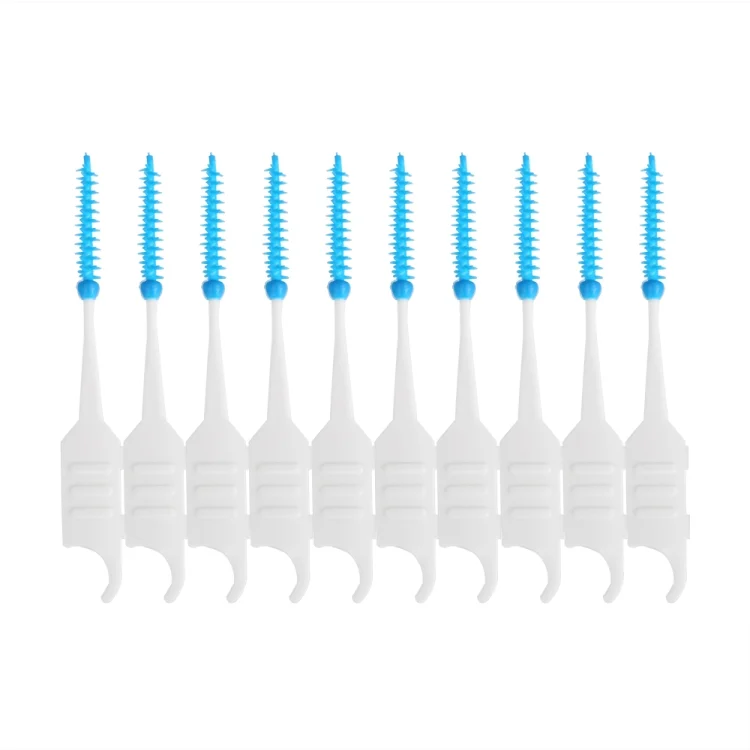 TBD0786082_1.webp 200pcs / Box Double Head Soft Silicone Spiral Floss Portable Dental Care Cleaning Tool - Image 2