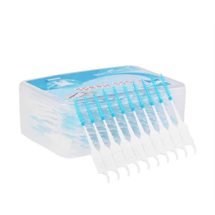 TBD0786082_2.webp 200pcs / Box Double Head Soft Silicone Spiral Floss Portable Dental Care Cleaning Tool - Image 3