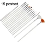 15 PCS/Set Nail Art Tools Brushes for Manicure Rhinestones Nails Decorations Nail Nrush Kit Painting Fingernail Tool Pen Kit - Image 3