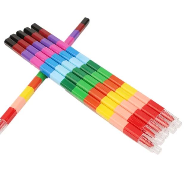 TBD0796444_1.webp 6pcs Creative Building Blocks Crayons Children 12 Colors Drawing Educational Toys - Image 2