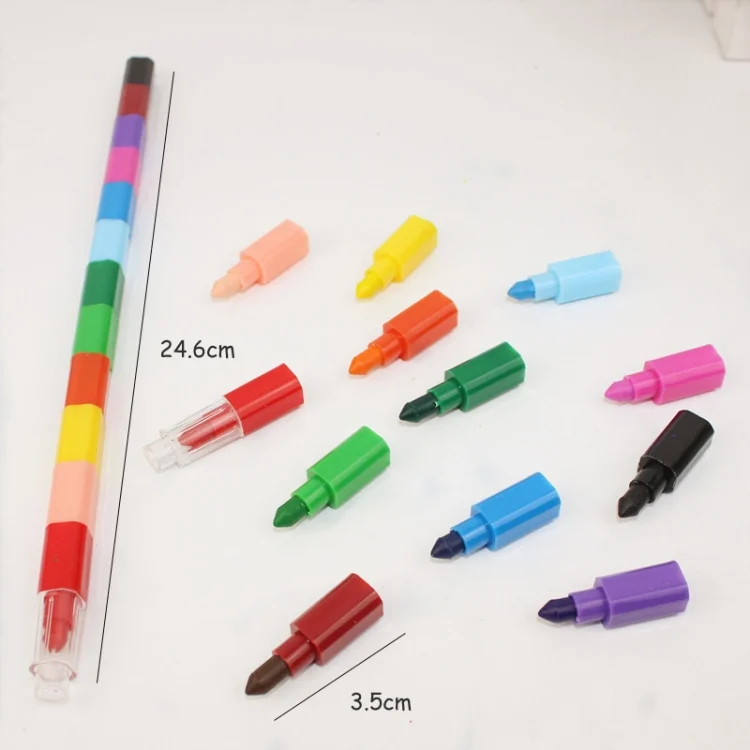 TBD0796444_5.webp 6pcs Creative Building Blocks Crayons Children 12 Colors Drawing Educational Toys - Image 6