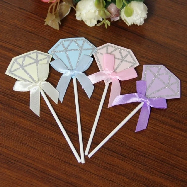 TBD079919501A_4.webp 5 Packs Diamond Cake Birthday Inserted Card Wedding Party Dessert Table Decoration Supplies - Image 5