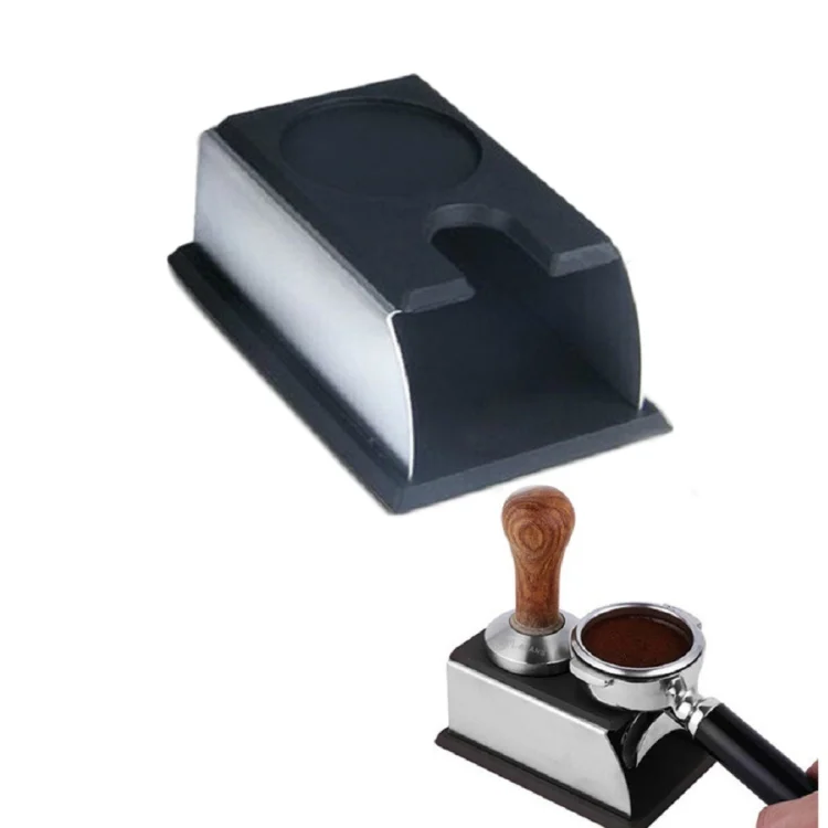 TBD080806201A.webp Stainless Steel Silicone Espresso Coffee Tamper Stand Barista Tool Powder Pad Hammer Pad - Image 1