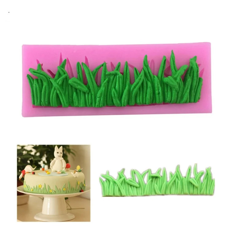 TBD0813564.webp 2 PCS Grass Decoration Liquid Silicone Mold Fondant Cake Mold - Image 1